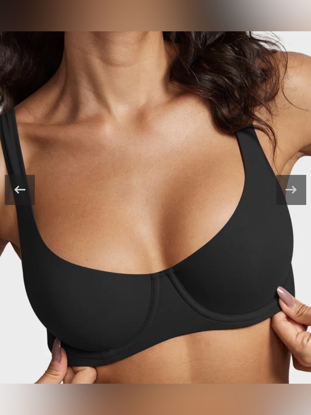 ✨NWT✨ SHECURVE Underwire Support Seamless Unlined Balconette Bra in Black